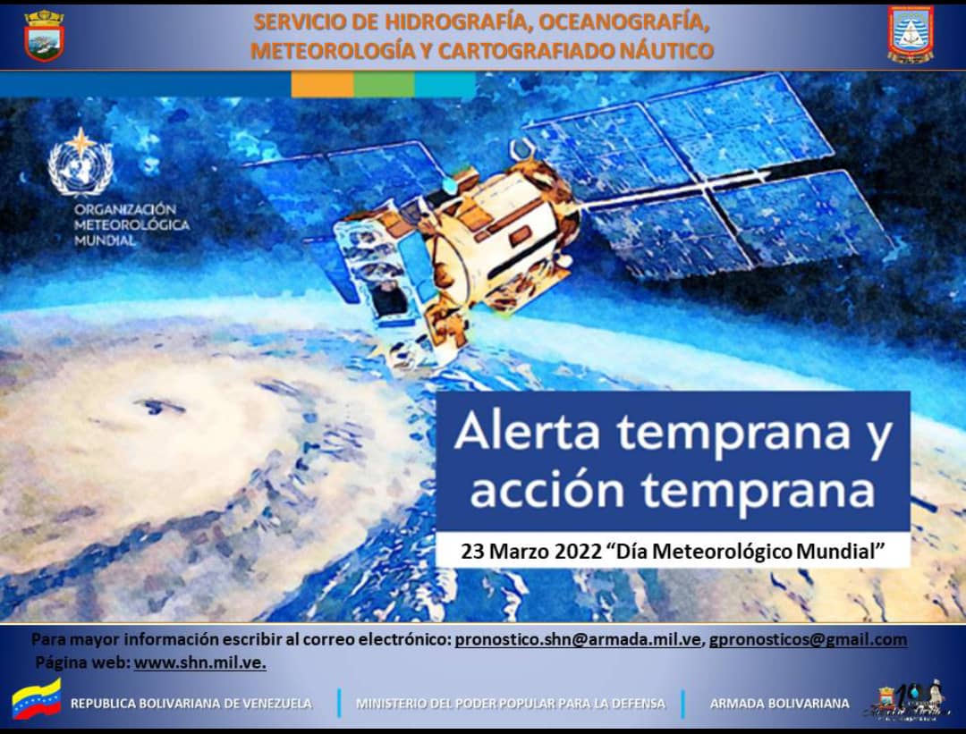 🗣23MAR|| Hoy celebramos el Día Meteorológico Mundial y tiene como tema la "Alerta temprana y acción temprana" y destaca la importancia fundamental de la información hidrometeorológica y climática para reducir el riesgo de desastres.
#SHNRumboAlos75años