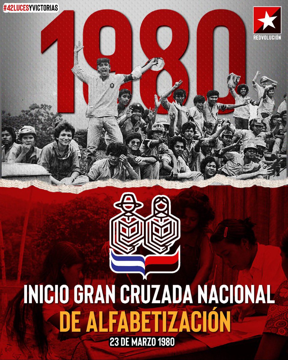 Conmemoramos 42 años de la cruzada de la Alfabetización #Nicaragua #42LucesYVictorias #AdelanteSiempre <a href="/Esteliana_Sandi/">Esteliana sandinista</a> <a href="/ElEsteliano79/">🅴🅻 🅴🆂🆃🅴🅻🅸🅰🅽🅾 7️⃣9️⃣</a> <a href="/NeydingR/">Neyding Rivera ❤️🖤🇳🇮</a> <a href="/SabrinaMeier85/">🇳🇮🇳🇮SABRINA MEIER🇳🇮🇳🇮🥰🥰🥰</a> <a href="/militante_sand/">🌷🌻🌼Heidi Castillo🌻🌷🌼🥰</a> <a href="/yaoska_lopez/">Yaoska Lopez❤🖤✌</a> <a href="/Wendy_Blandon19/">Wendy</a>
