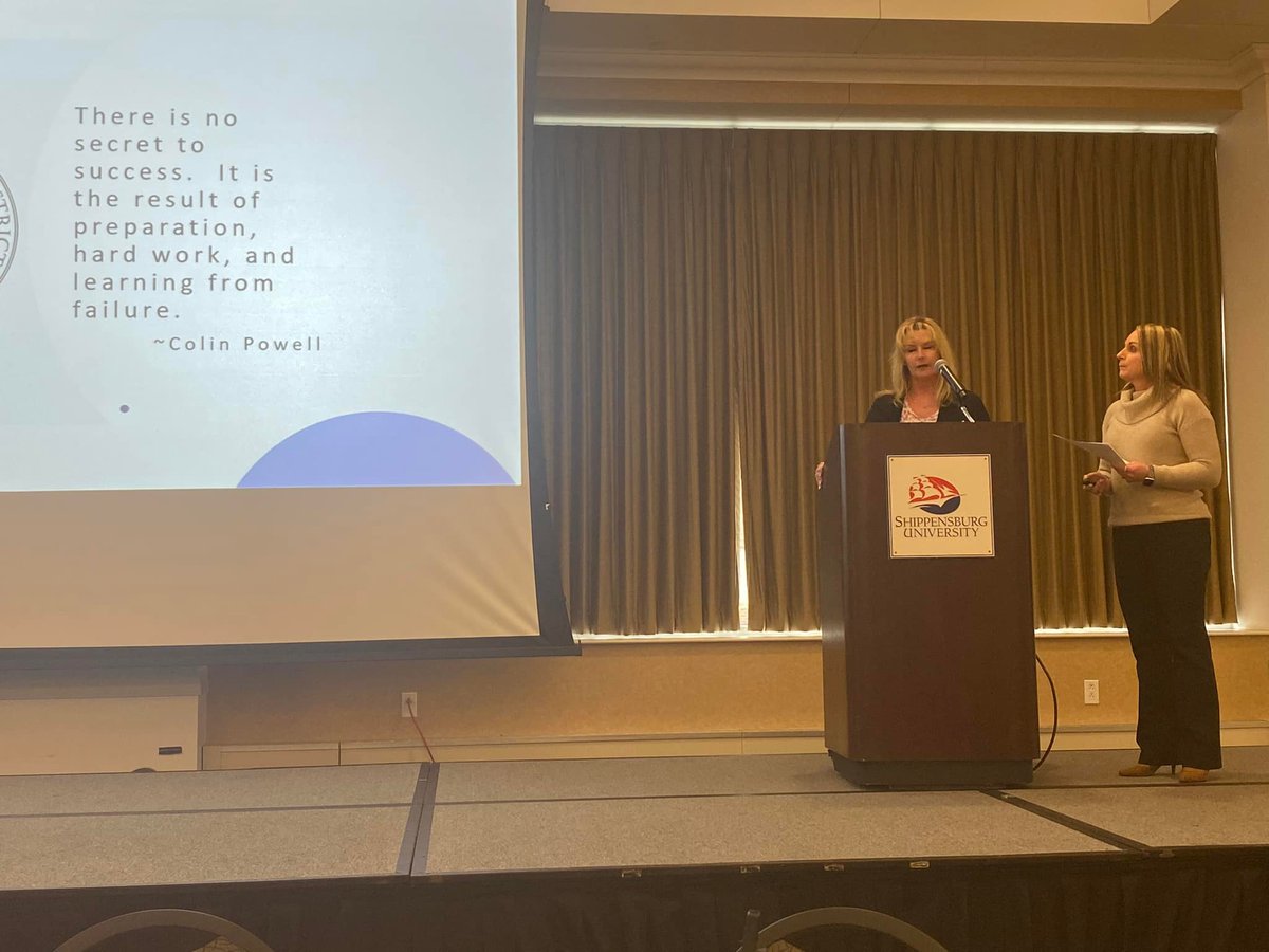 Big Spring High School teachers, Lisa Black and Cherie Powell were honored today as High School Career Internship/Exploration Honorees at the Shippensburg University Superintendent Study Council Exemplary Program event!