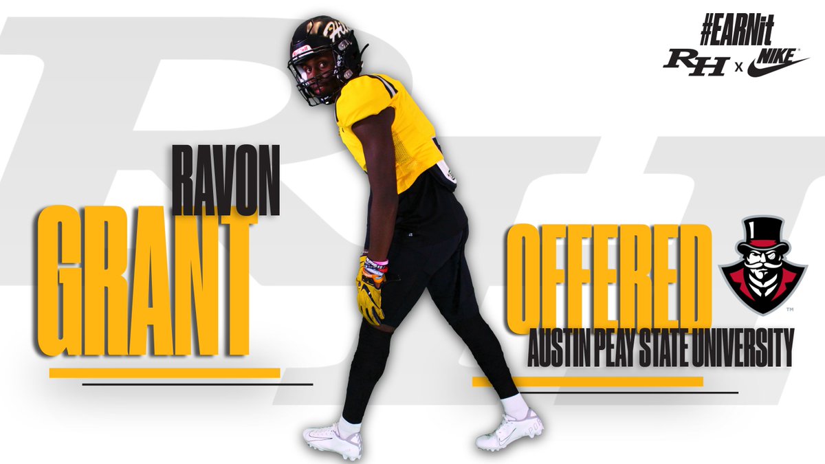 Big time offer from <a href="/GovsFB/">Austin Peay Football</a> for rising Senior WR/DB <a href="/RavonGrant/">GrantRavon</a>!! Big time playmaker for the Cats in all 3 phases.

#EarnIt | #RecruitTheHill