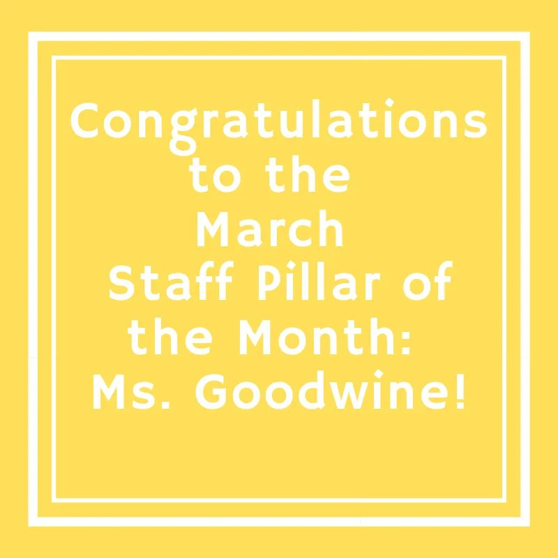 ComplimentsFCHS's tweet photo. Shout out to our February and March Staff Pillars: Ms. Hanson and Ms. Goodwine! Both of you are incredible educators! #pillarsofexcellence #fchs #wearecollins #Lambkins https://t.co/O5bWLCirlF