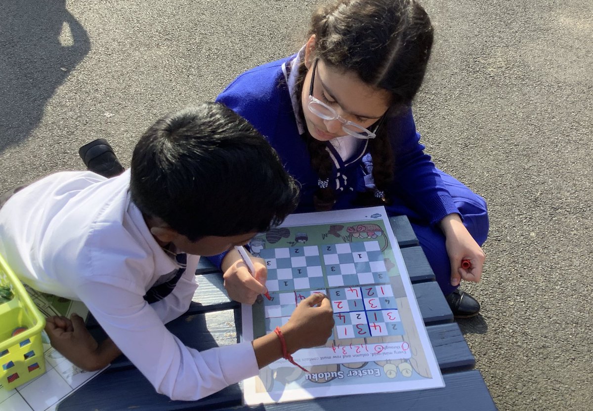 MrsDwhelan's tweet photo. @TheShrubberySch Yr 6 and Yr 2 joined together this afternoon to work on solving some picture and number sudoku puzzles.  #WorldMathsDay2022 https://t.co/5BH3Cq9muR