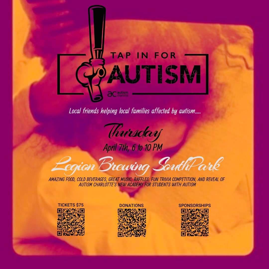 Come see what we have brewing!
Tap in with Autism Charlotte Thursday April, 7th <a href="/LegionBrewing/">Legion Brewing</a> - South Park.  We'll have trivia, prizes, raffles, great food &amp; even better brews as we reveal our new AC Academy!  Scan the QR codes below to Tap In with AC &amp; benefit those we serve!