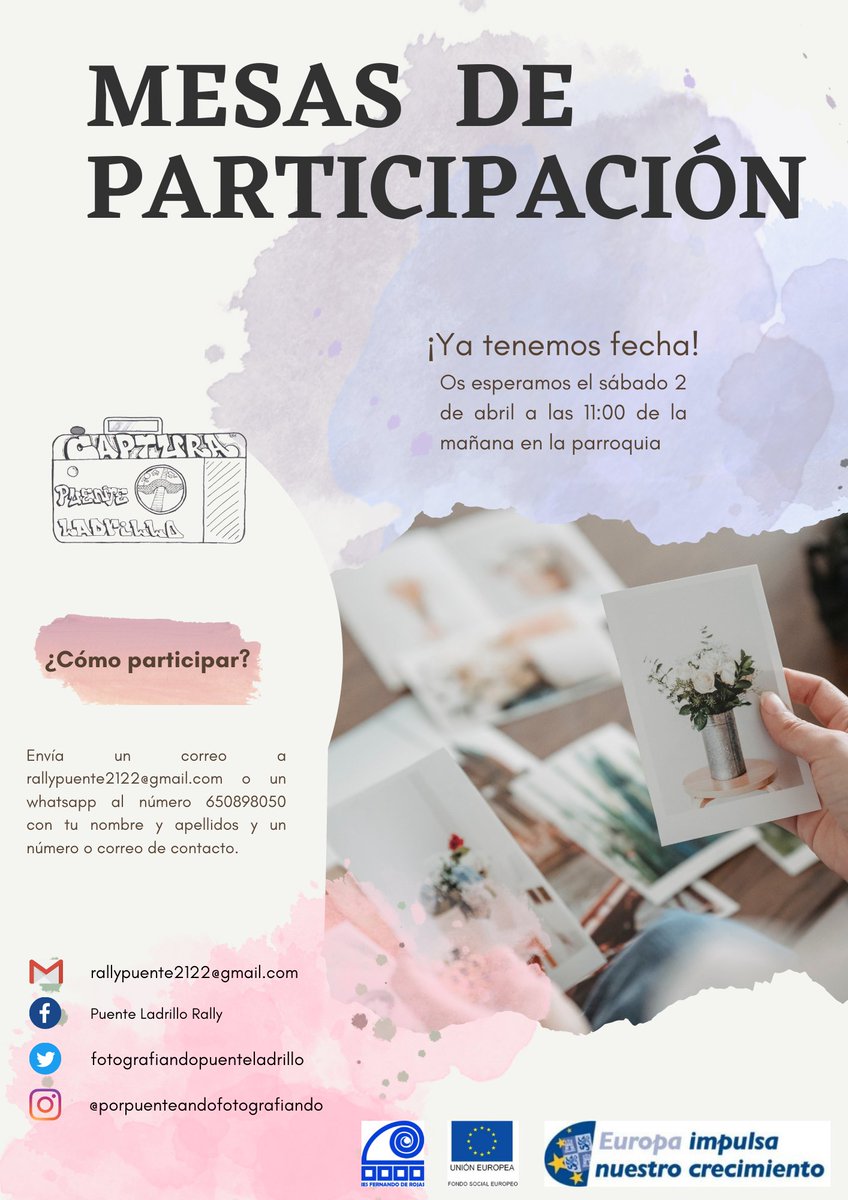 PorPuente's tweet photo. Se acerca la exposición pero antes tenemos que seleccionar las fotos.
Si quieres participar en la selección de fotos mandanos un correo con tu nombre y apellidos
Os esperamos!!!! ☺☺
#FSE_AulaEmpresaCyL #PuenteLadrillo #IESFernandodeRojas #AnimacionSociocultural https://t.co/CUYYcf99oX