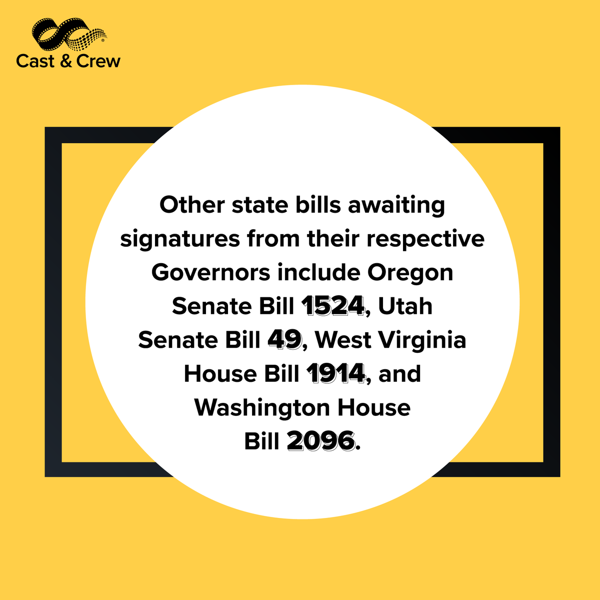 CastCrewHQ's tweet photo. Five states have bills awaiting a signature from their Governor that will affect production tax incentive programs. Learn more about the latest proposed legislation in our incentives newsletter: https://t.co/4qNYFge9qR #productionincentives #didyouknow https://t.co/nKOpUgSLTi