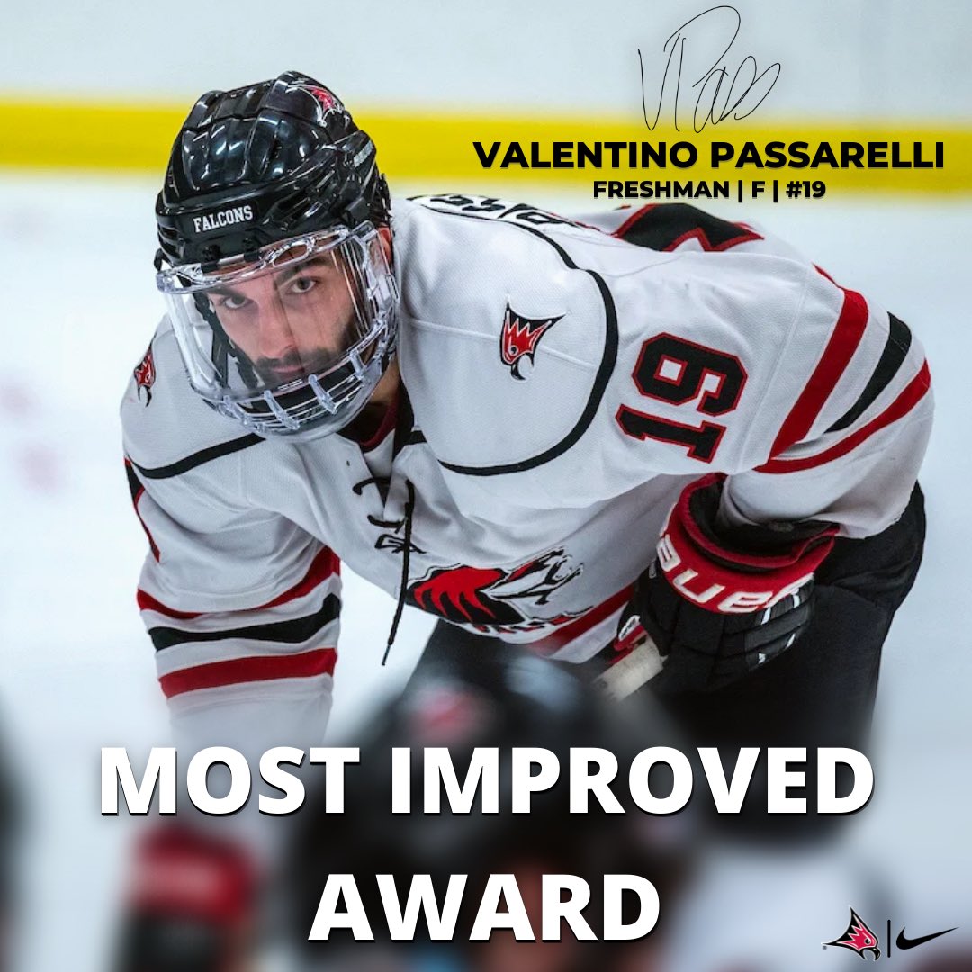 Our 2021-2022 Awards as voted by the players! 🏆

Most Valuable Player Award - Noah Ganske (<a href="/NoahGanske/">Noah Ganske</a>) 
Student-Athlete of the Year Award - Sam Anzai (<a href="/SamAnzai/">Sam Anzai</a>) 
Most Improved Award - Valentino Passarelli (<a href="/tinohockey19/">Valentino Passarelli</a>) 

#FalconsFlyTogether #FFT