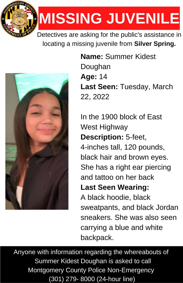 mcpnews's tweet photo. Concern for Missing Silver Spring Juvenile 

https://t.co/OFyWUcxlXp

#mcpnews #missingperson https://t.co/U4XSo2QkpL