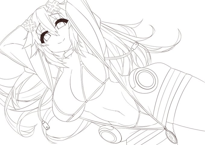 線画!進捗!寝る…!😴💤 