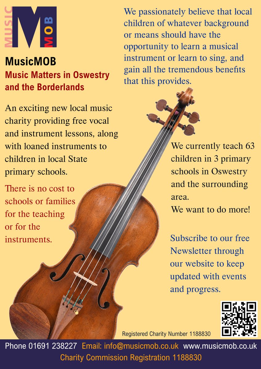MusicMOB1's tweet photo. Keep updated on what we are up to, forthcoming events and how the children are progressing with their music lessons.
Subscribe to our Newsletter.
https://t.co/R7h95TXL3y

#musicmatters #musicforchildren #Oswestry https://t.co/ewM7xwLnDw