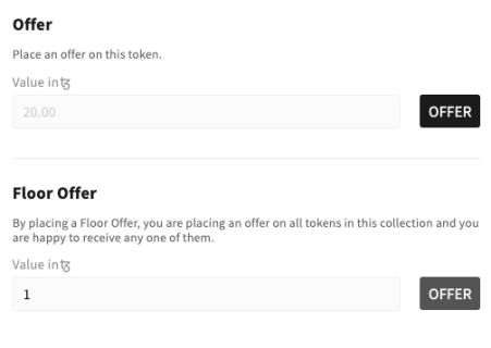 objktcom's tweet photo. Today, we are rolling out floor offers. A way for you to place an offer on all tokens in a generative collection at once. Floor offers can be accepted by anyone owning a piece in the collection. 

The UI can be accessed under the action tab on a token in a generative collection. https://t.co/xFaDt3gl2X