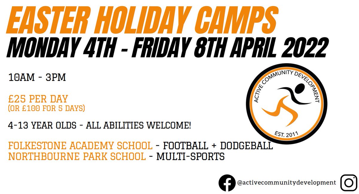 How about a week of fabulous sport for the children?
Book online: Activecommunitydev.co.uk/shop