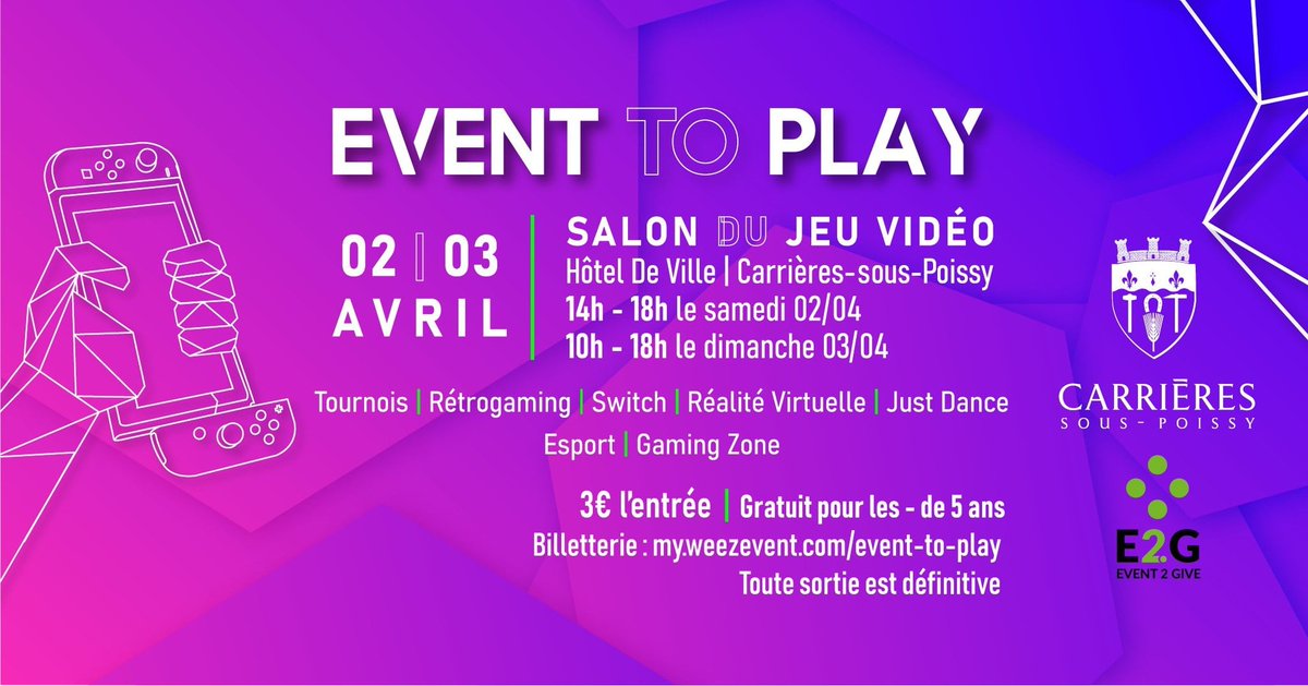 [ #esport #carrieressouspoissy ]
Salon du jeu vidéo "Event To Play" à Carrières-sous-Poissy
<a href="/Event2Give/">Event2Give</a>  #salongaming #gaming #FJV #jeuvideo <a href="/ville_carrieres/">Ville de Carrières-sous-Poissy</a>  #infocarrièressouspoissy #eventtogive #event2give 
les-nouvelles-des-mureaux.com/spip.php?artic…
