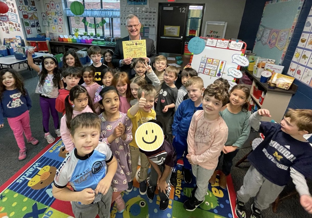 Thank you Dr. Shaner for sharing your joy of reading with our Baldwin kindergarten classes today! Our growing readers loved all the animal calls and real photos from local Michigan wildlife! <a href="/BaldwinRcs/">Baldwin Elementary - RCS</a> <a href="/rochcommschools/">Rochester Community Schools</a> #rcspride #marchisreadingmonth