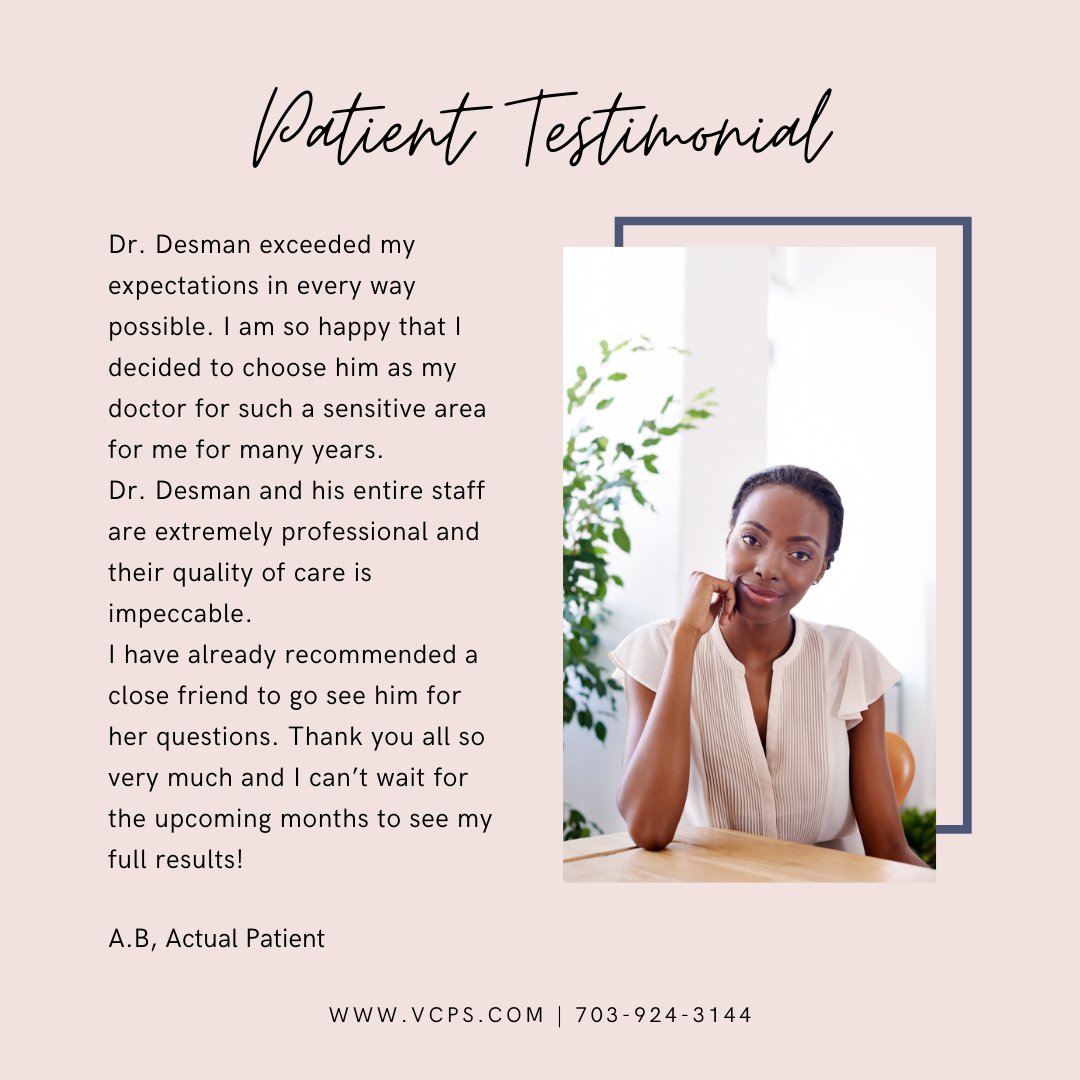 VCPSurgery's tweet photo. Come on down to VCPS for your aesthetic needs!
Dr. Desman and his team are determined to help patients like you achieve the outcome you're looking for.

Interested? ☎ Call 703-924-3144 ☎ or visit https://t.co/EtY6ZA4jQc for more info!
•
•
•
#plasticsurgery #plasticsurgeon https://t.co/jybrH29os3