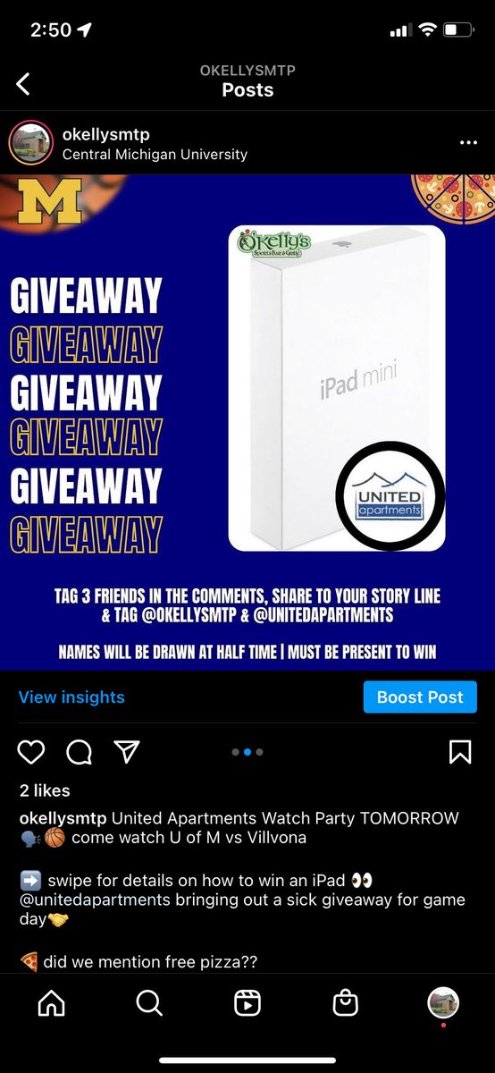 O'Kelly's Sports Bar (@okellysmtp) on Twitter photo Thirsty Thursday U of M Watch party tomorrow🗣
🏀$1,2,3 deals
🍕free pizza provided by <a href="/LiveWithUnited/">United Apartments</a>
Head to our Instagram page to participate in our iPad giveaway👀 winner announced at half time tomorrow! Thirsty Thursday U of M Watch party tomorrow🗣
🏀$1,2,3 deals
🍕free pizza provided by <a href="/LiveWithUnited/">United Apartments</a>
Head to our Instagram page to participate in our iPad giveaway👀 winner announced at half time tomorrow!