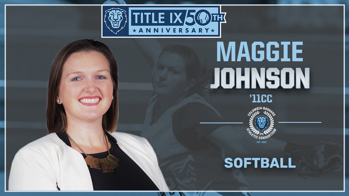 GoColumbiaLions's tweet photo. A 3-time All-Ivy selection, Maggie Johnson '11CC was a duel threat in the batters box and on the mound, ranking top 5 in @CULionsSoftball program history in 6 batting and pitching categories.

➡️ https://t.co/OwLgxA9oEX  

#RoarLionRoar #TitleIX https://t.co/j1yEltGU5b