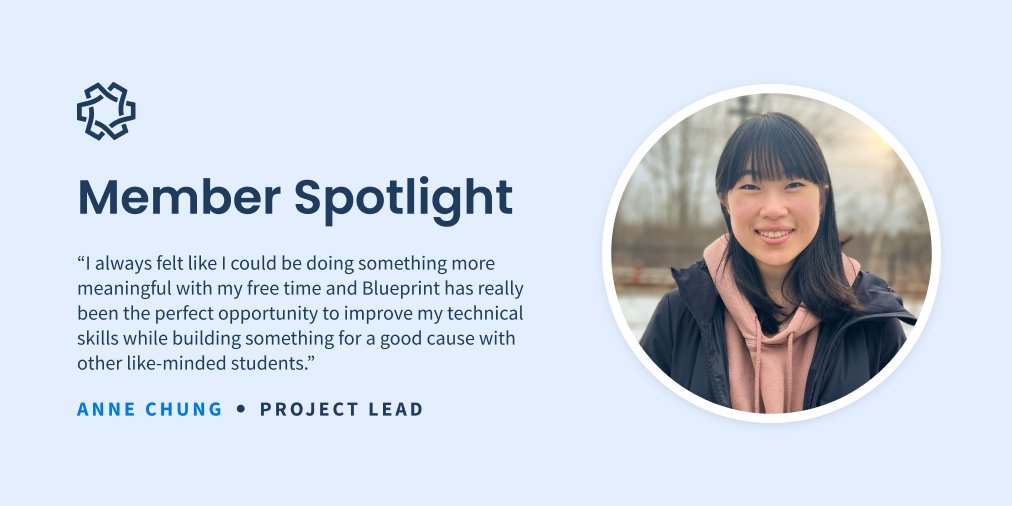 Check out our latest member spotlight on Anne Chung, one of our project leads here at Blueprint! ✨

In this article, Anne goes over her experience as a developer and project lead on Blueprint!

Click here to read the full article!

medium.com/uw-blueprint/m…