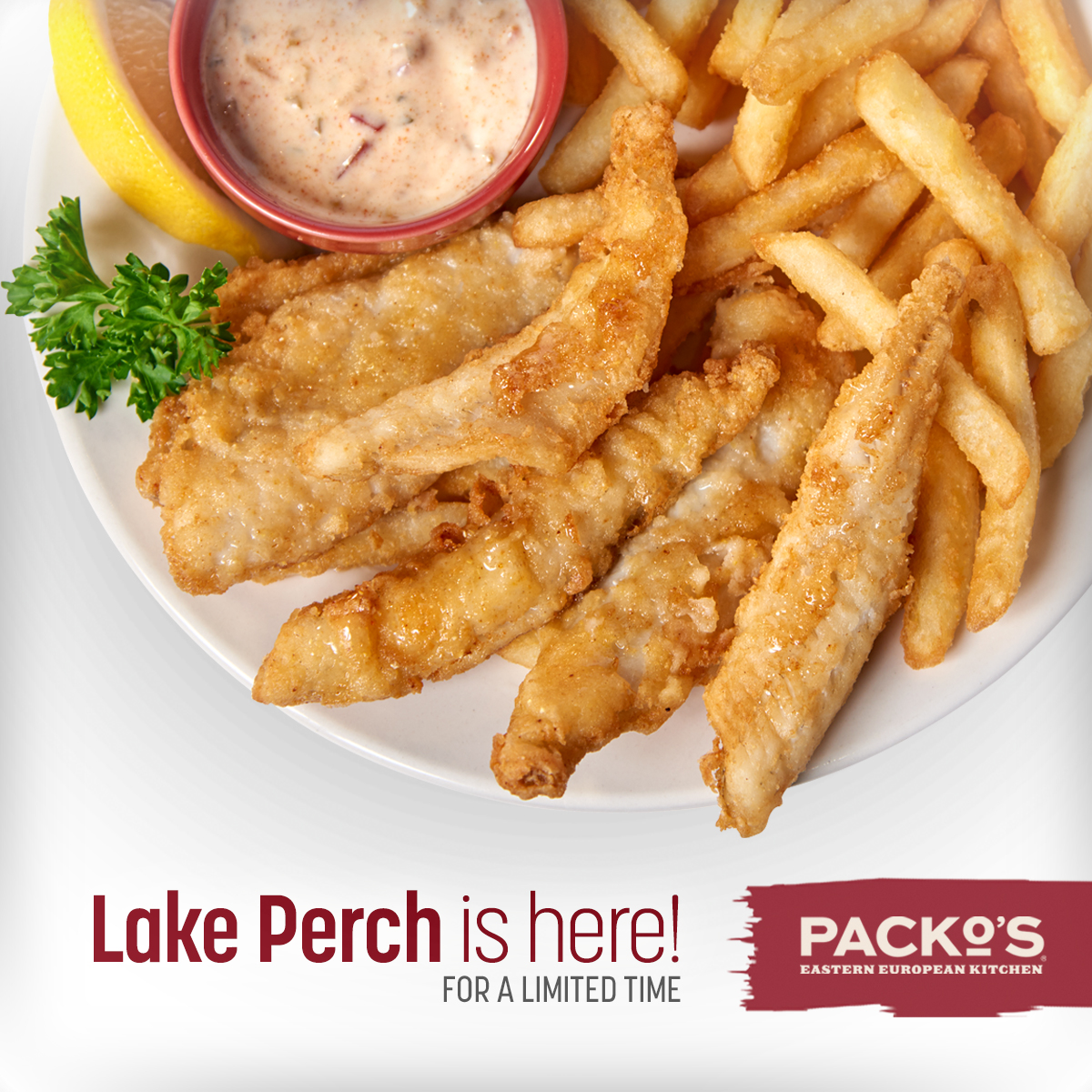 tonypackos's tweet photo. Our lightly, hand-breaded, fresh, and flaky Lake Perch is here for a limited time. Stop by and get hooked today! Or, order for carryout or delivery with the Packo’s App. #perch #tonypackos #lent #fish #nomnom #lunch #dinner #Toledo #fork19 https://t.co/QFxSIL6IHZ