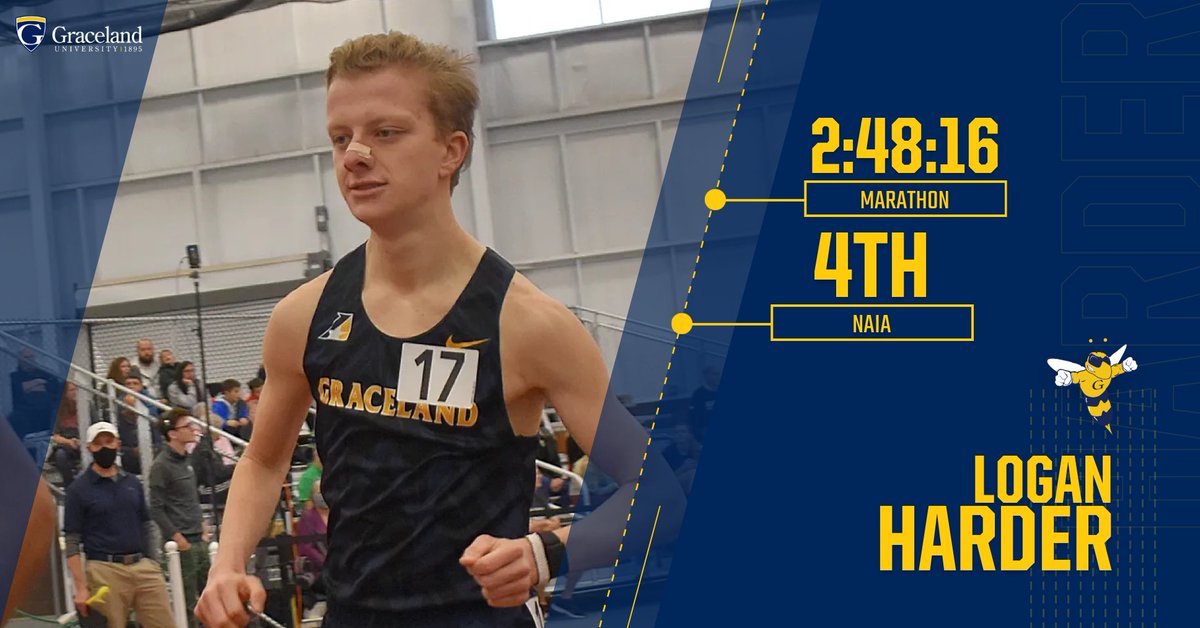 GracelandU_TFXC's tweet photo. ⚠️ National Qualifier⚠️

Logan Harder wins the Des Moines St. Paddy's Marathon this past weekend with a national qualifying time of 2:48:16👏

That time currently places him 4th in the nation!

#WeAreGraceland 🐝 https://t.co/AcfcG7icHG