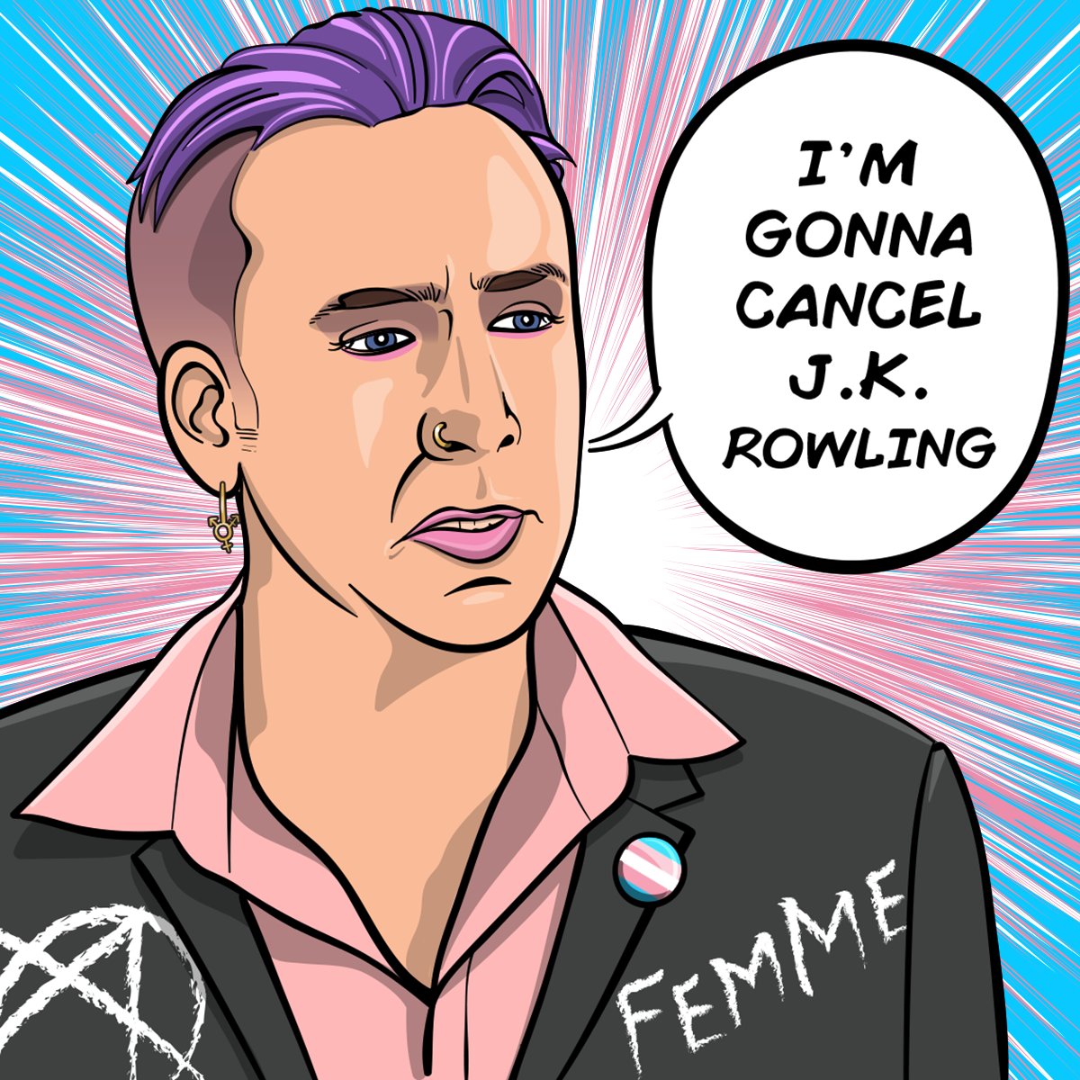 RadLibsNFT's tweet photo. Transphobic CHUDS might think she’s a #NationalTreasure but RadLibs #NFT is going to do the impossible…

As of today, we are officially adding to the roadmap our ultimate goal of CANCELLING @jk_rowling !! https://t.co/9uH7S2ESMc
