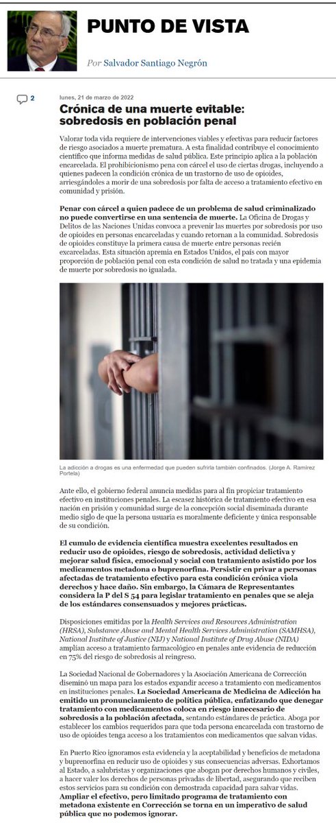 Intercambios_PR's tweet photo. Hay que seguir insistiendo en que las medidas basadas en la medicina y la #reduccióndedaños salvan vidas. Otras prácticas que no toman en consideración la evidencia de tratamientos exitosos ponen en riesgo a quienes más ayuda necesitan. #Hablemos #Noalproyecto54 #opioides https://t.co/GCVwTae6VX