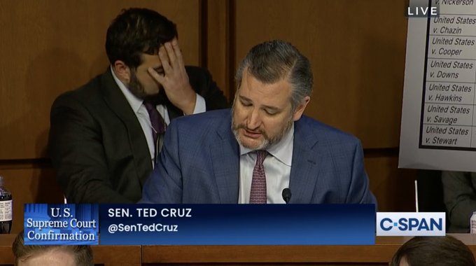 CoughlinBrett's tweet photo. We are all Ted Cruz's staffer.

#SCOTUSConfirmation https://t.co/JlRJsahvvk
