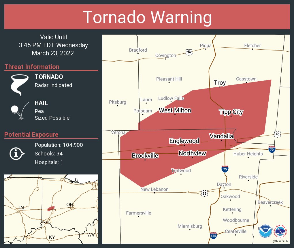 NWS Tornado on Twitter "Tornado Warning including Troy OH, Vandalia OH