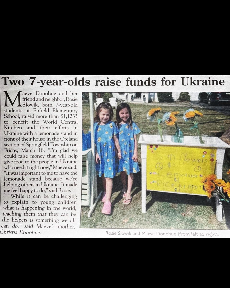 Christia Donohue (@cachristia) on Twitter photo Raising money & hope for brighter days around the world. What started as a small lemonade stand in our front yard has turned into over $2k raised for <a href="/wckitchen/">World Central Kitchen</a> efforts in Ukraine🇺🇦🌻 Thx <a href="/TheCHLocal/">Chestnut Hill Local</a> for sharing! #hopeforukraine Raising money & hope for brighter days around the world. What started as a small lemonade stand in our front yard has turned into over $2k raised for <a href="/wckitchen/">World Central Kitchen</a> efforts in Ukraine🇺🇦🌻 Thx <a href="/TheCHLocal/">Chestnut Hill Local</a> for sharing! #hopeforukraine