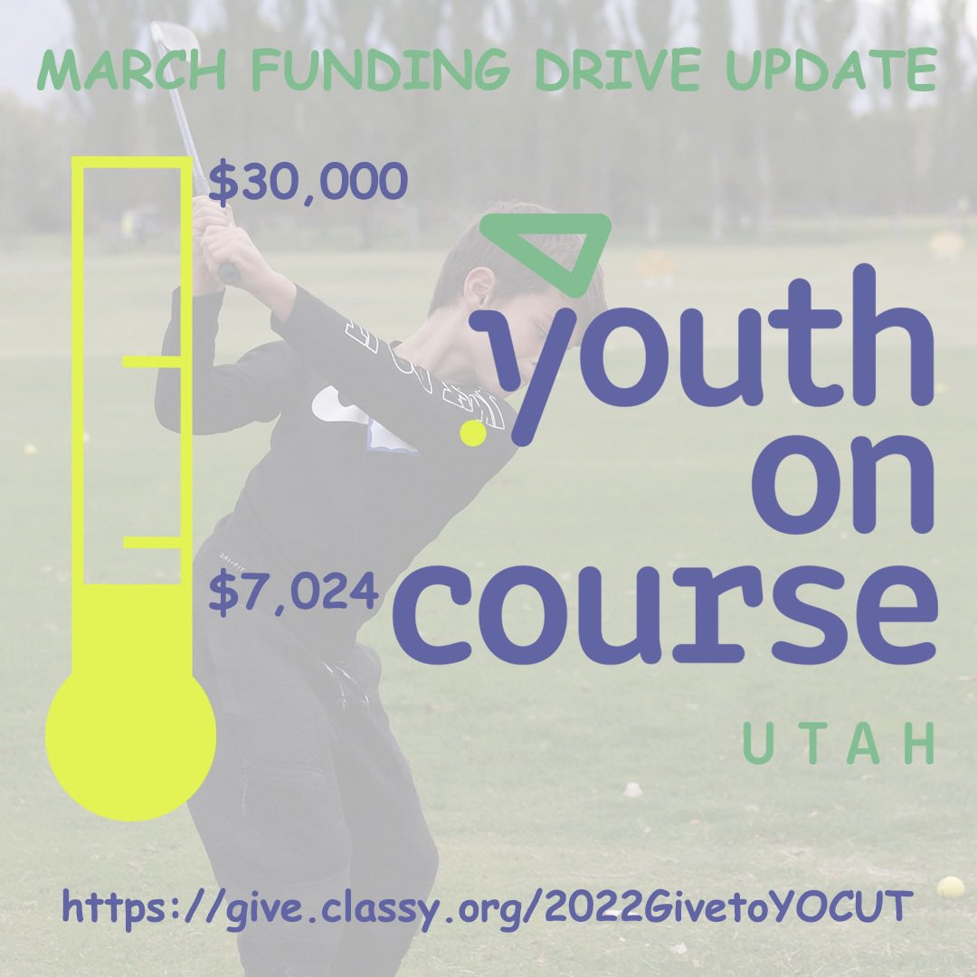 We need your help to reach our goal! All proceeds go to Youth on Course UT. Thank you! ⛳️

Give here: give.classy.org/2022GivetoYOCUT #utahgolf