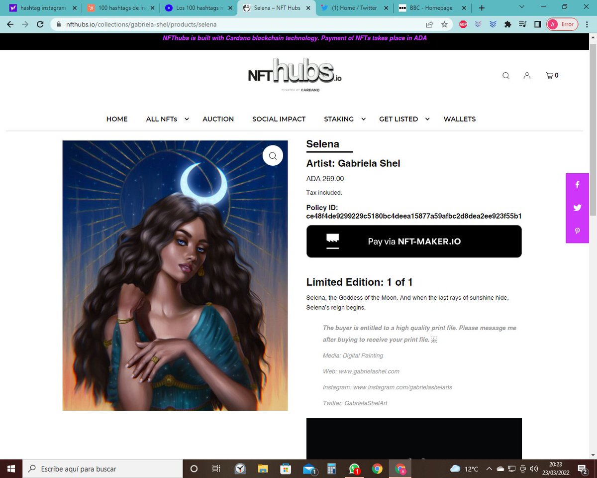 theartsuite's tweet image. Already get your unique @GabrielaShelArt #CNFT??

nfthubs.io/collections/ga…

5% of revenue goes directly to Bangladesh charity project &quot;Thought For Food&quot;

#NFT #NFTs #CNFTs #CardanoNFT #painter #artist #art #NFThubs