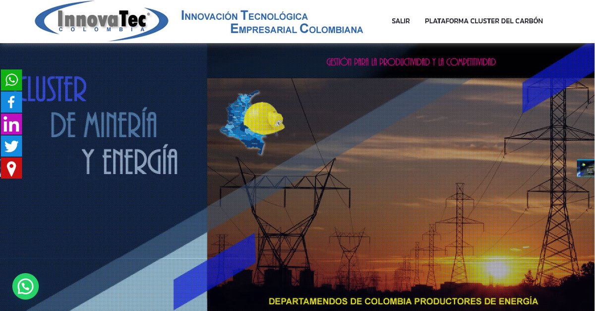 INNOVATECSAS's tweet photo. INNOVATEC COLOMBIA S.A.S, Plataforma Tecnología Cluster Minero-Energético @SJSANTAB @MinEnergiaCo @ANMColombia @CNTR_NAL_MINERO @SENABoyaca @CataGheorghe1 @fenalcarbon @asocarbonor @Minesa_Col @RedEmpreMesaMin @uniminas @coquecol @minas_antioquia   

https://t.co/vtWjT64d87 https://t.co/PH0xk0eXaC