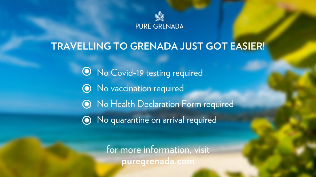 puregrenada's tweet photo. Travelling to Grenada just got easier! ✈️
From 4th April 2022, Grenada will be removing all COVID travel restrictions!
For more information visit our website https://t.co/RLN0OfZQqo https://t.co/XBUbQbXGYE