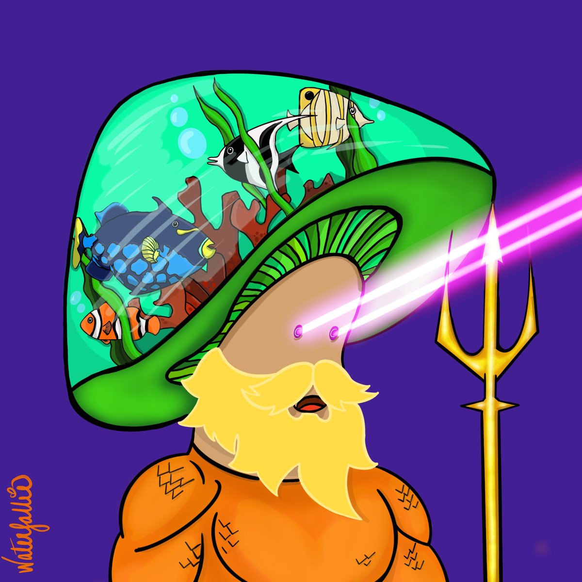 Waterfallie's tweet photo. So thankful for the aquatunity to do some fan art for you guys!!!!🐠🐠 @FunGuyzNFT 
#NFTGiveaways #NFT #NFTCommunity  #NFTs #NFTCollection #SolanaNFT #ArtistOnTwitter #momart https://t.co/x6dck745Gq