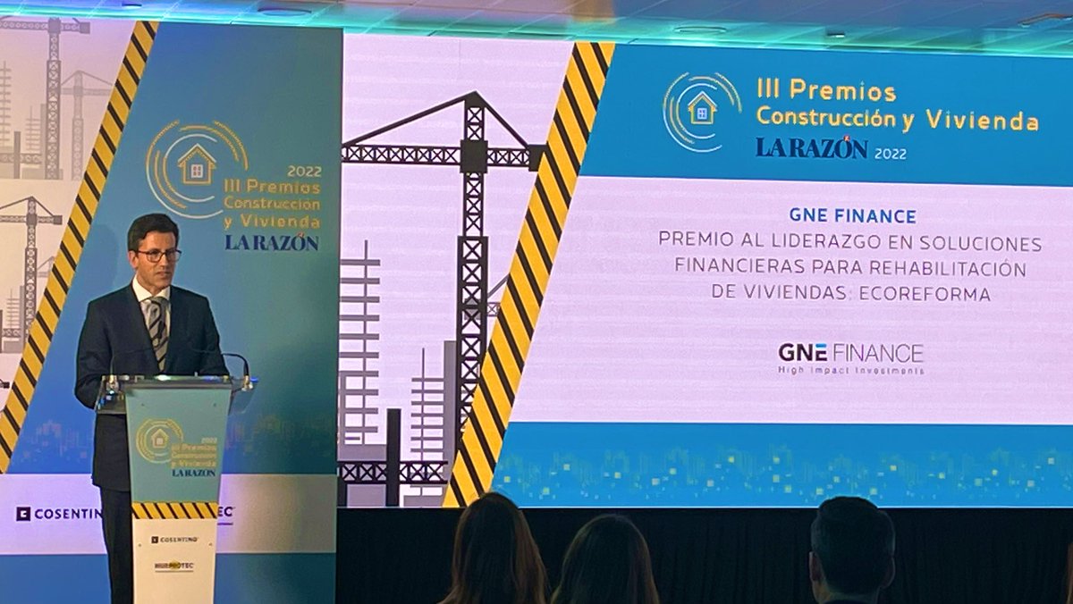 La Razón (@larazon_es) on Twitter photo #PremiosConstrucciónyVivienda | Premio al Liderazgo en Soluciones Financieras para Rehabilitación de Viviendas: Ecoreforma para <a href="/GNEFinance/">GNE Finance</a> – Davide Canarozzi, CEO & Founder #PremiosConstrucciónyVivienda | Premio al Liderazgo en Soluciones Financieras para Rehabilitación de Viviendas: Ecoreforma para <a href="/GNEFinance/">GNE Finance</a> – Davide Canarozzi, CEO & Founder