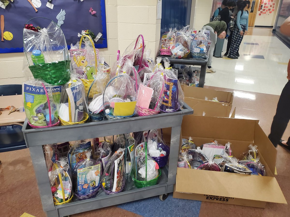 Let's assemble some baskets for the Spring Goodie Drive!