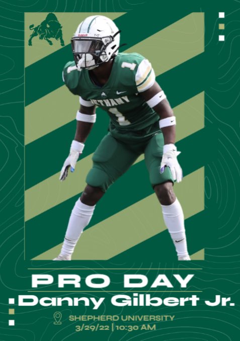 BethanyWV_FB's tweet image. Wishing the best of luck to one of our very own Danny Gilbert Jr. He will be attending a Pro Day at Shepherd University this coming Tuesday 3/29. #OneHerd