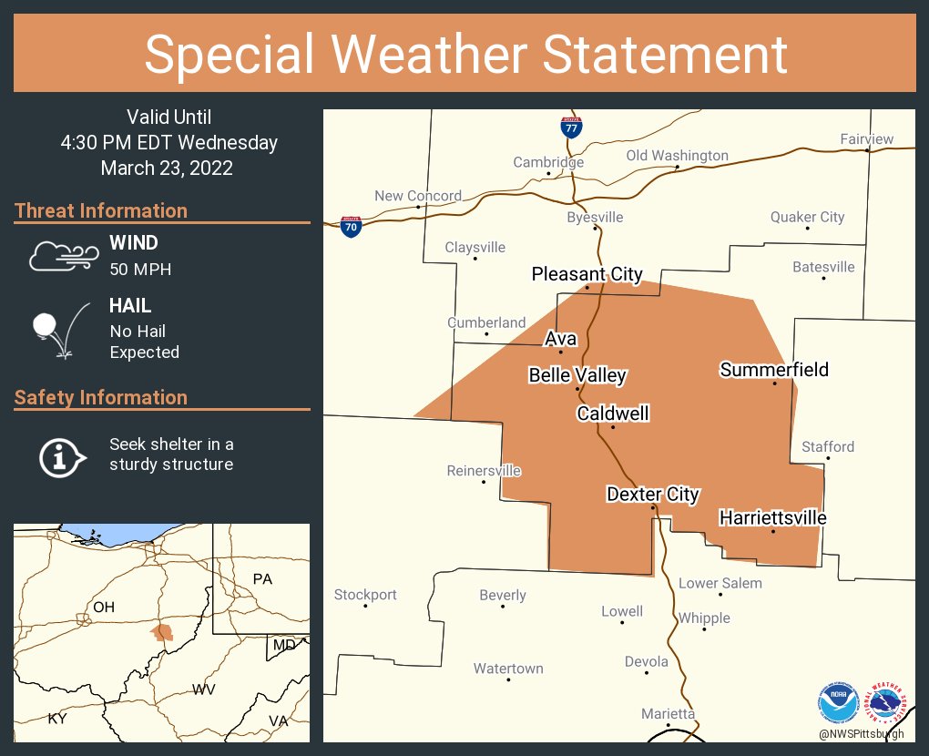 NWS Pittsburgh on Twitter "A special weather statement has been issued