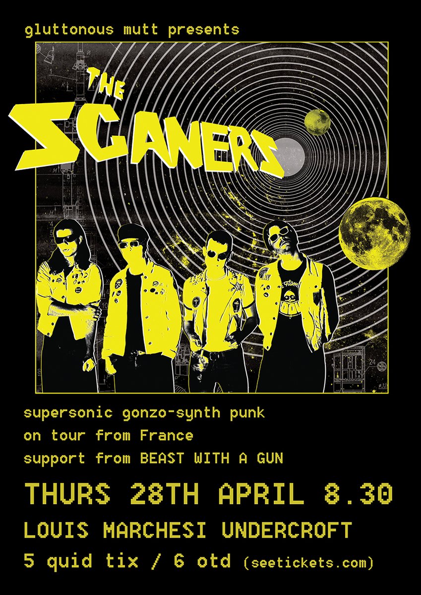 Our promo label Gluttonous Mutt is bring THE SCANERS from Lyon, France to Norwich! Beast with a Gun in support! Get yr tickets in early! seetickets.com/event/the-scan… #garagepunk