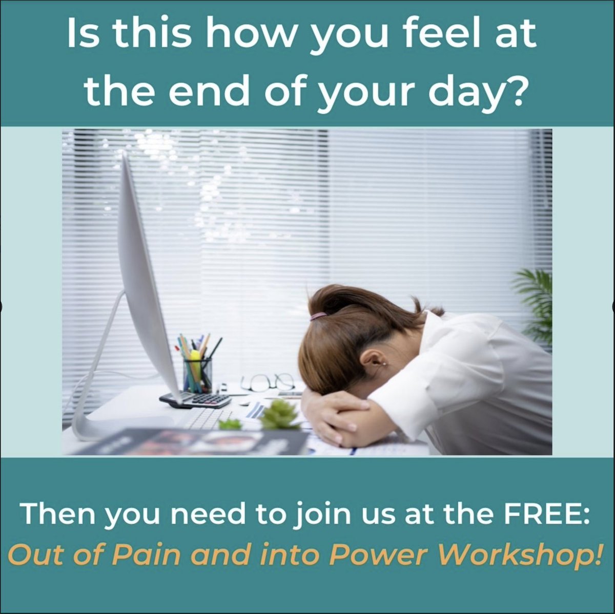 BankableEvents's tweet photo. Do any (or all) of these sound like you?

You can’t get up from your office chair without making “old people” noises and you often feel like you’re in a body twice your age?

You got a standing desk because you heard they’re way better than sitting but your lower back still[...] https://t.co/YtGgO0zAmB