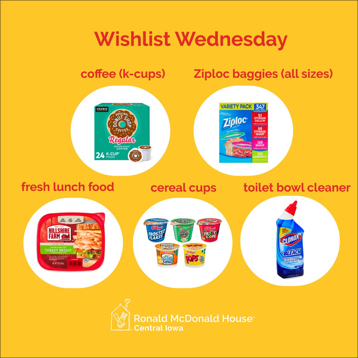 It's #WishlistWednesday! We are completely OUT of sandwich and snack sized Ziploc baggies! Any donation would be greatly appreciated. Items can be dropped off from Sunday - Monday, 8am - 8pm. Thank you!