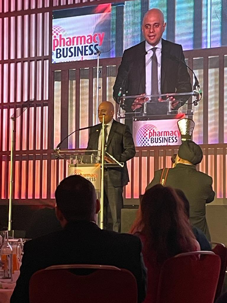 OlivierPicardUK's tweet photo. Great start to the @PharmacyBiz with @sajidjavid who said “I want pharmacy to reach new heights” & “this gvt will always be on the side of #pharmacy and #pharmacists” bring on the #PBAwards21 https://t.co/vE1WCFnbs0