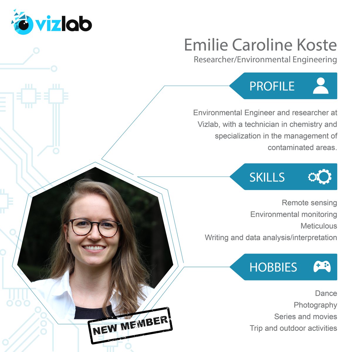 Meet a new member of the Vizlab team: Emilie Caroline Koste. Check out her profile! Welcome Emilie! 😎👏
#team
#researcher
#environmentalengineering

Visit the website and get to know more about our lab: vizlab.unisinos.br

#vizlab
#geoinformatics
#virtualreality
#xreality