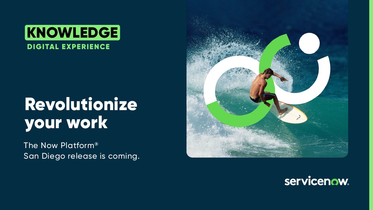The Now Platform San Diego broadcast is coming April 6 on the Knowledge Digital Experience. Grab your spot today! spr.ly/6017Kq18b #Know22