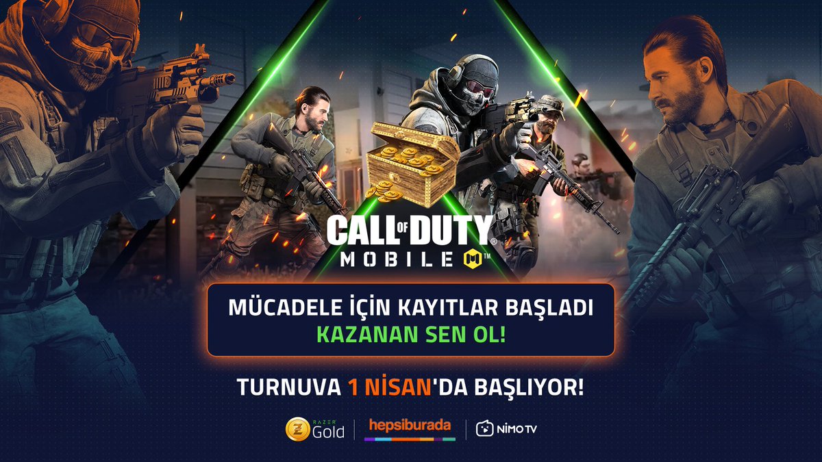Call of Duty: Mobile’da hünerlerini göstermeye hazır olan oyuncuları görelim!🎮

Heyecanlı karşılaşma için kayıtlar başladı! Geç kalma &amp; ödülleri kaçırma!🥳

Detaylar için: gold.razer.com/gold/promotion…

#NİMOTV #CoDMobile