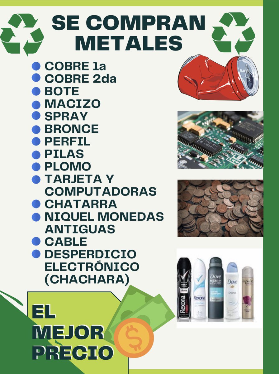 HLReciclaje's tweet photo. 📍♻️Contáctanos tenemos cobertura en Ecatepec, Tecámac y alrededores. 
📲 Vía WhatsApp: 5618762434 

#reciclaje #metales #lamanerachidadereciclar https://t.co/elfnt6f3hV