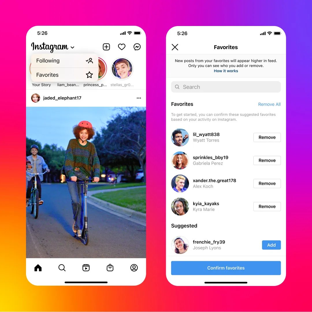 We heard you loud and clear — chrono is back! 🚨

Two new chronological views have been added to your Feed. Tap “Instagram” on the top left of your app to switch between Favorites and Following.