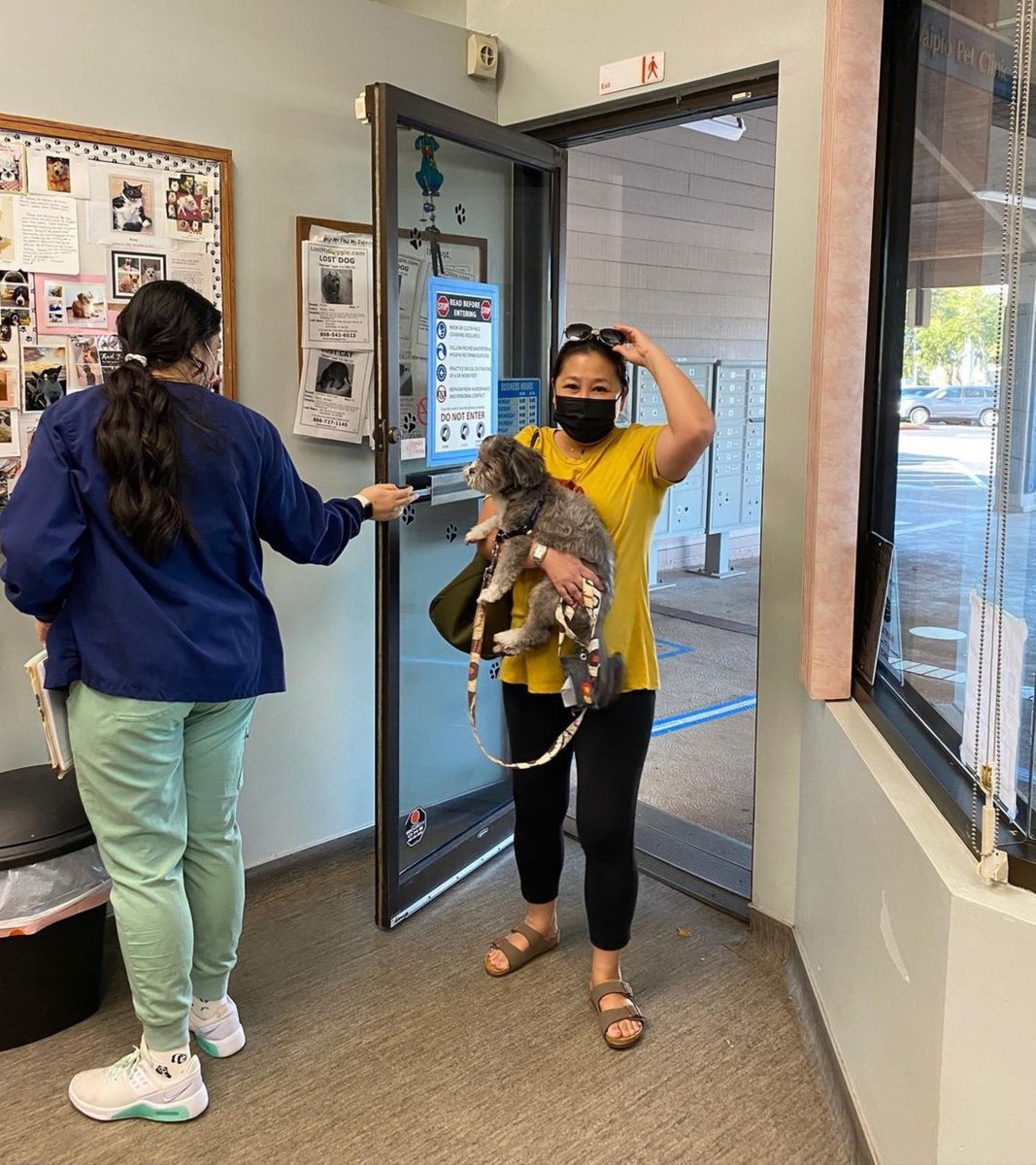 How pawsome — @waipiopetclinic finally welcomed their clients back into their office this month! 🐾 To make an appointment or for more information on their services, call 808-676-2205. PC: @waipiopetclinic  #waipiopetclinic #waipioshoppingcenter