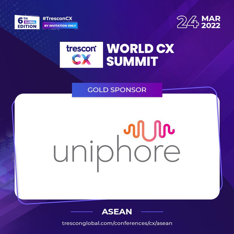 TresconGlobal's tweet photo. Meet @uniphore - Gold Sponsor at World CX Summit - ASEAN

Link to Uniphore's booth: https://t.co/y9oMMrEJFe

Note: If you are a registered attendee, please check your email for the unique passcode to join the sessions.

#TresconCX #WCXSASEAN #cx #customerservice #AI #ML #IOT #AR https://t.co/5M0xbjju8J