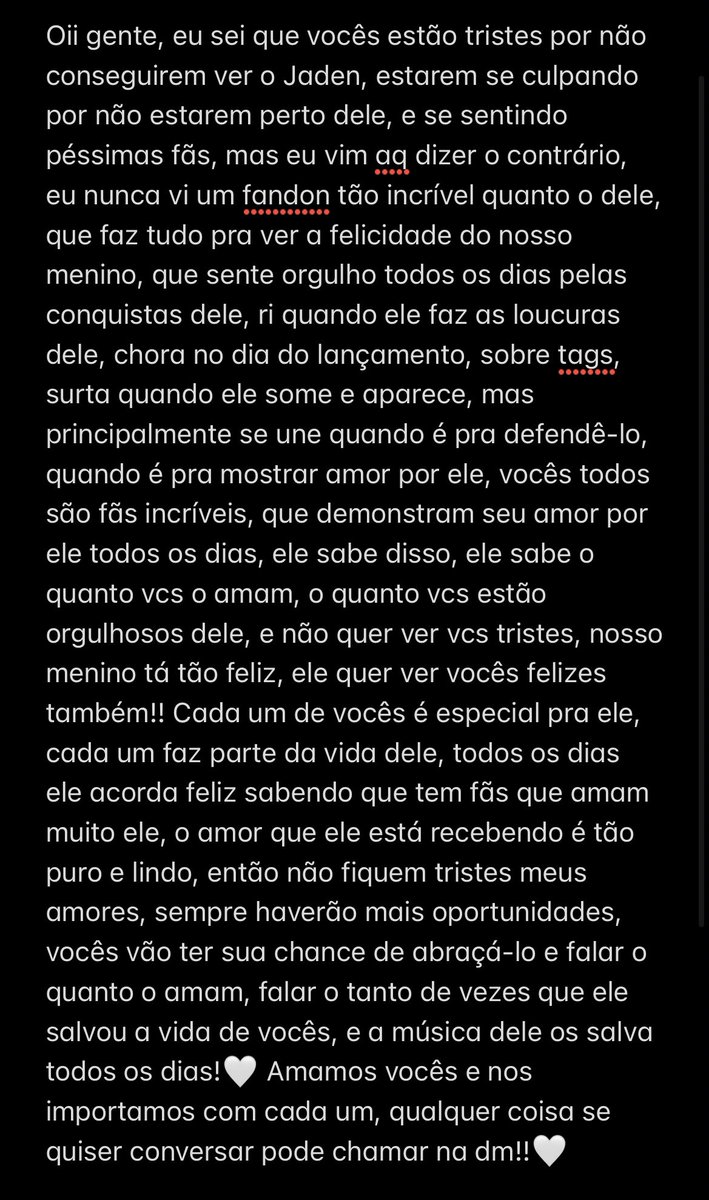 jadenhosslerbrs's tweet photo. CARTA ABERTA PROS FÃS DO JADEN🤍: https://t.co/o2BBQpjf8z