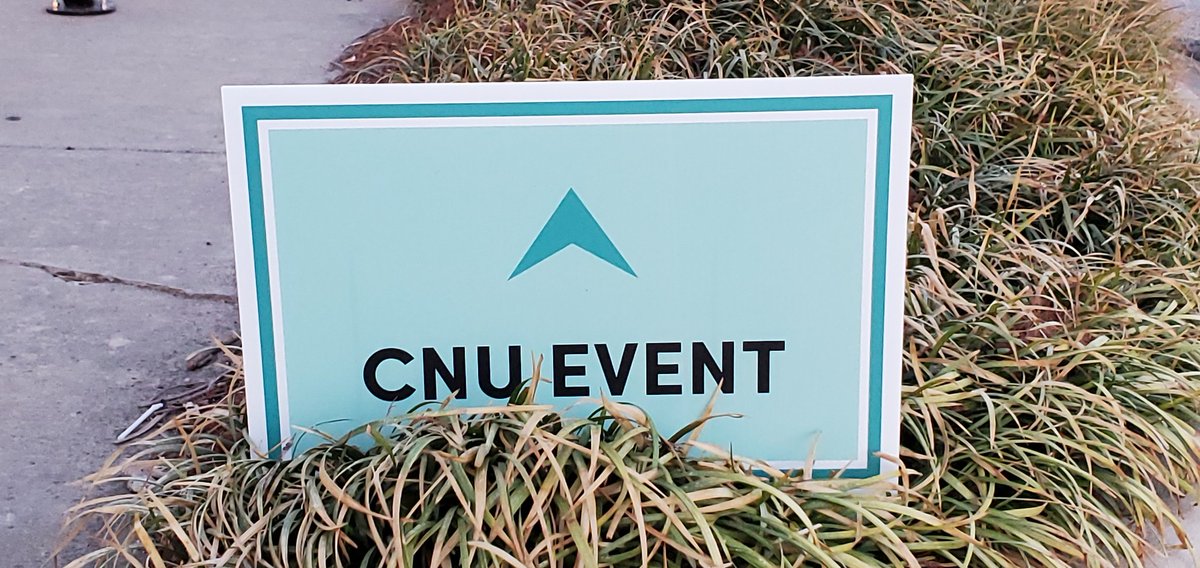 If you're joining us for the #CNU30 block party in the <a href="/iguanaokc/">Iguana Mexican Grill</a> parking lot, we put one of these signs from the conference hotel about every block. Follow them after the plenary (party at 8pm). See you there!